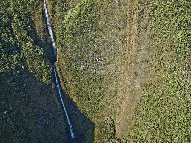 waterfall along hamakua coast